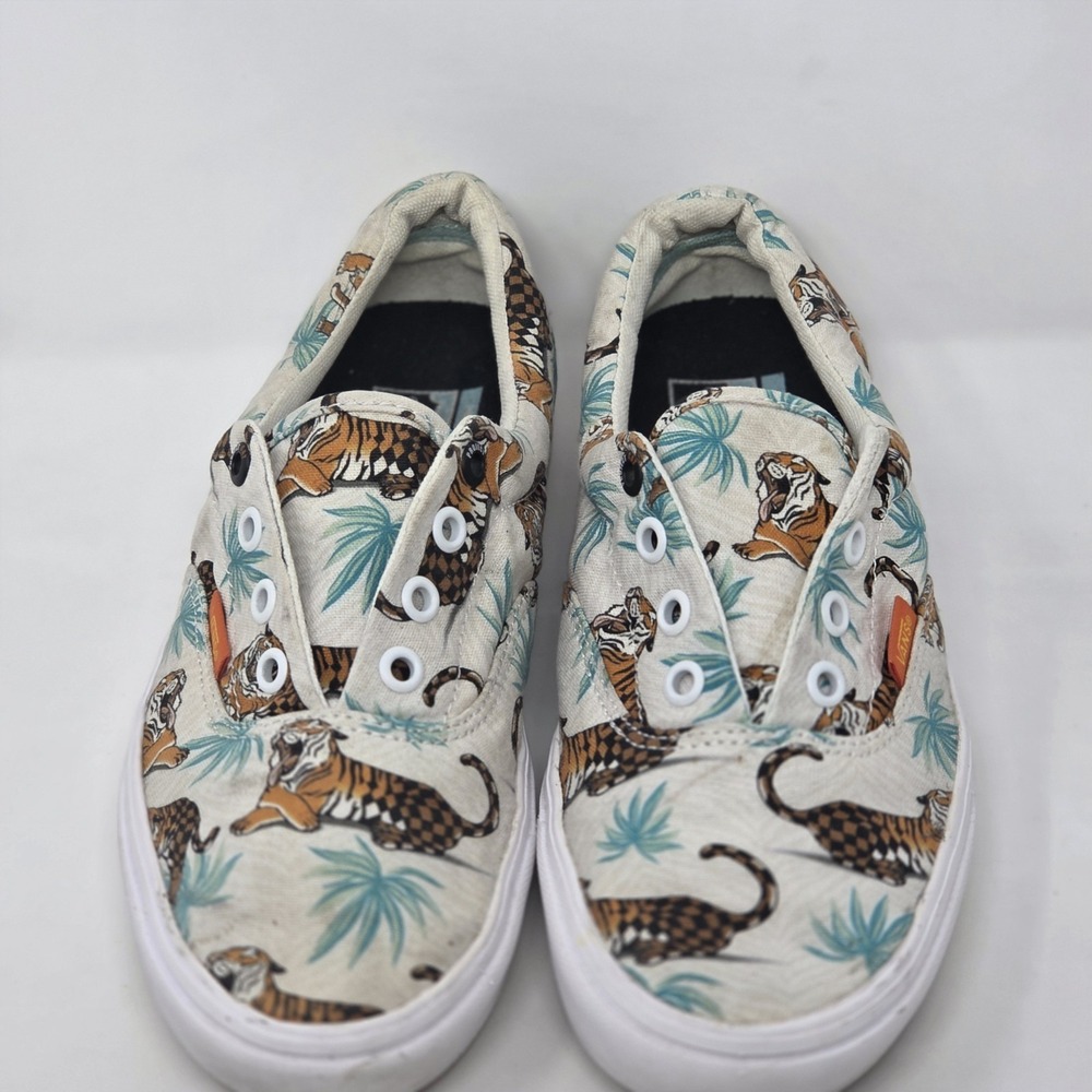 Vans Era ComfyCush Discovery Project Cat Tiger White‎ Sneakers Mens 4.5 Womens 6